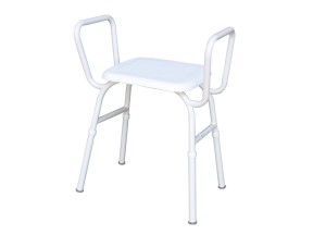 115620 1562 Shower Stool Aluminium Plastic Seat with Arms SWL 175kg