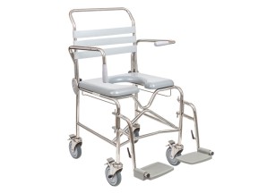 122510 2 JH2051 Shower Commode Attendant Propelled Swing Away Footplate 510mm Juvo Xtra Care SWL 300kg