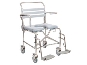 122560 2 JH2056 Shower Commode Attendant Propelled Swing Away Footplate 560mm Juvo Xtra Care SWL 300kg
