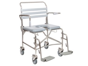 122610 2 JH2061 Shower Commode Attendant Propelled Swing Away Footplate 610mm Juvo Xtra Care SWL 300kg