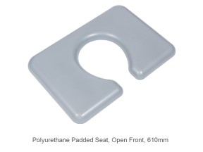 122820 2 JH282 Commode Seat Polyurethane 610mm 24in Open Front Juvo
