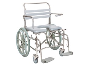 124610 2 JH4061 Shower Commode Self Propelled Swingaway Footplate 610mm Juvo Xtra Care SWL 300kg