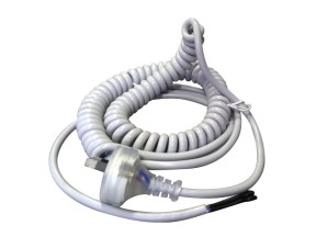 202420 DEWCABP03 02 Cable Mains Power 1950mm 77in Grey Coiled Dewert to suit Qaud 7 Actuator