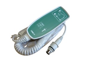 203674 LINHANP07 05 Handset 2 Button Grey Green 8 Pin DIN Round Plug with Battery and Service Lights Linak HB80