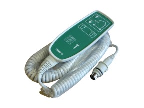 203675 LINHANP07 06 Handset 4 Button Grey Green 8 Pin DIN Round Plug with Battery and Service Lights Linak HB80