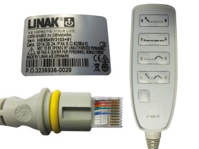 203653 LINHANP03 20 Handset 9 Button Grey 10 Pin Modular Flat Plug with Backlight Linak HB80 to suit Alrick Bed
