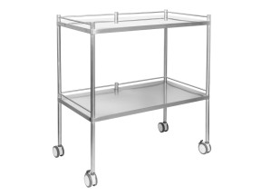 202534 F11130 Dressing Trolley Stainless Steel 2 Shelves with 3 Rails 900 x 500 x 900mm