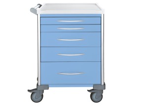 205920 FLX34ANE Anaesthesia Cart Standard 5 Drawer 2x 75mm 2x 155mm 1x 235mm Blue UniCart